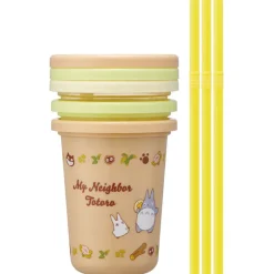 Kitchenware*Maison Ghibli 3 Glasses with Straw Set - My Neighbor Totoro