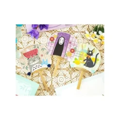 Accessories*Maison Ghibli Bamboo Fan & Letter Set Jiji with Lemon - Kiki's Delivery Service