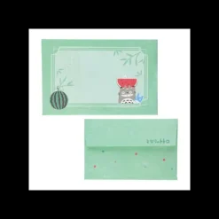 Accessories*Maison Ghibli Bamboo Fan & Letter Set Totoro with Watermelon - My Neighbor Totoro