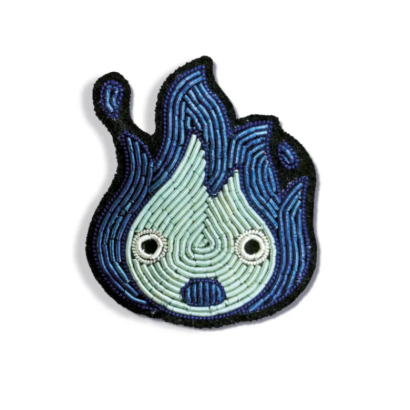 Pins*Maison Ghibli Embroidered Jewel Brooch Blue Calcifer - Howl’s Moving Castle