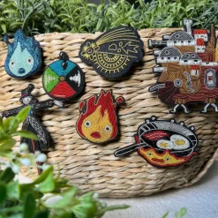 Pins*Maison Ghibli Embroidered Jewel Brooch Blue Calcifer - Howl’s Moving Castle