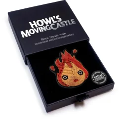 Pins*Maison Ghibli Embroidered Jewel Brooch Yellow Calcifer - Howl’s Moving Castle