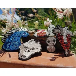 Pins*Maison Ghibli Embroidered Jewel Brooch Night Walker - Princess Mononoke