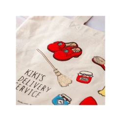 Bags*Maison Ghibli Embroidery Canvas Tote bag Kiki - Kiki's Delivery Service