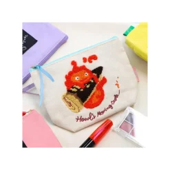 Storage*Maison Ghibli Embroidery pouch Calcifer - Howl's Moving Castle