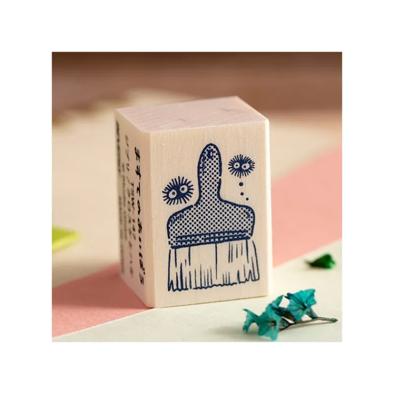 Small Equipment*Maison Ghibli Kurosuke & Paintbrush Wood stamp - My Neighbor Totoro