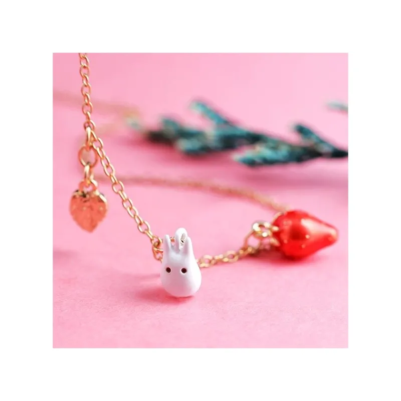 Jewellery*Maison Ghibli Necklace Strawberry and White Totoro - My Neighbor Totoro