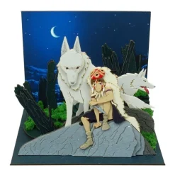Arts And Crafts*Maison Ghibli Paper Craft San and Moro under the moon - Princess Mononoke