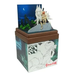 Arts And Crafts*Maison Ghibli Paper Craft San and Moro under the moon - Princess Mononoke