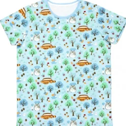 Outfits*Maison Ghibli PATTERNED T-SHIRTS TOTORO FOREST LIGHT BLUE S(LADIES) - MY NEIGHBOR TOTORO