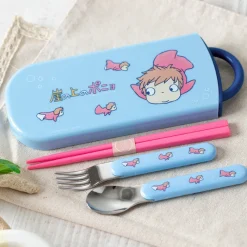 Kitchenware*Maison Ghibli Set Chopsticks Spoon Fork Ponyo in the ocean - Ponyo on the Cliff
