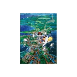 Jigsaw Puzzle*Maison Ghibli Stained glass Puzzle 500P Koriko City's Sky - Kiki’s Delivery Service