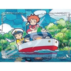 Jigsaw Puzzle*Maison Ghibli Stained glass Puzzle 208P Ponyo & Sosuke on the boat - Ponyo on the C