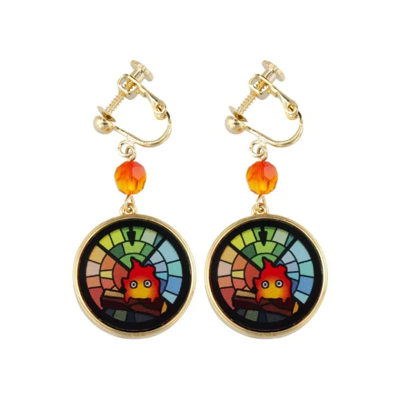 Jewellery*Maison Ghibli STAINED GLASS SERIES - EARRINGS CALCIFER- HOWL'S MOVING CASTLE
