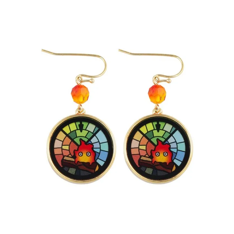 Jewellery*Maison Ghibli STAINED GLASS SERIES-PIERCED EARRINGS CALCIFER -HOWL'S MOVING CASTLE