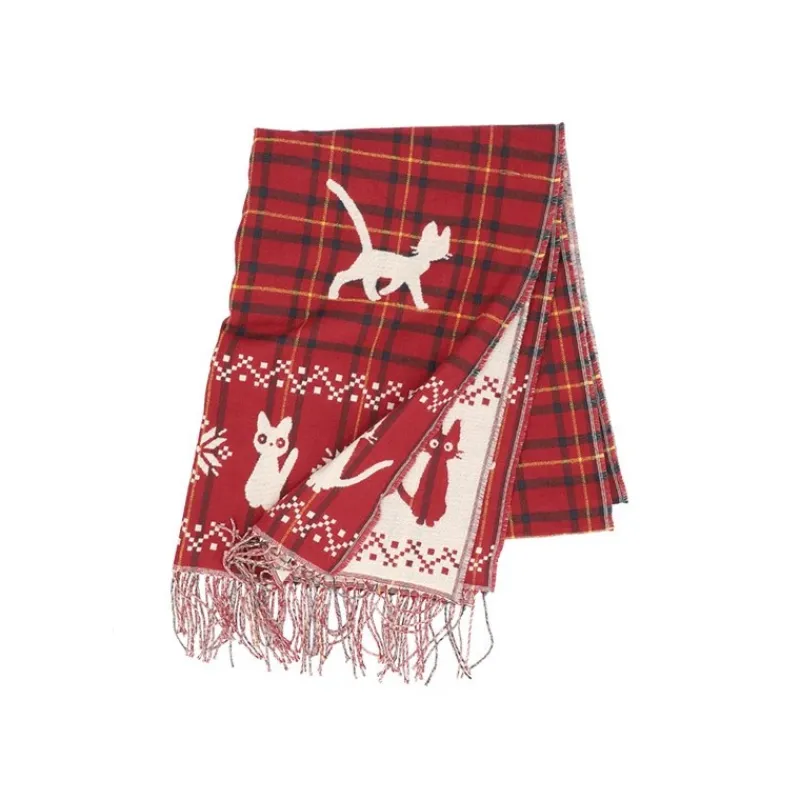 Outfits*Maison Ghibli Stole With Button Jiji Check Pattern - Kiki's Delivery Service