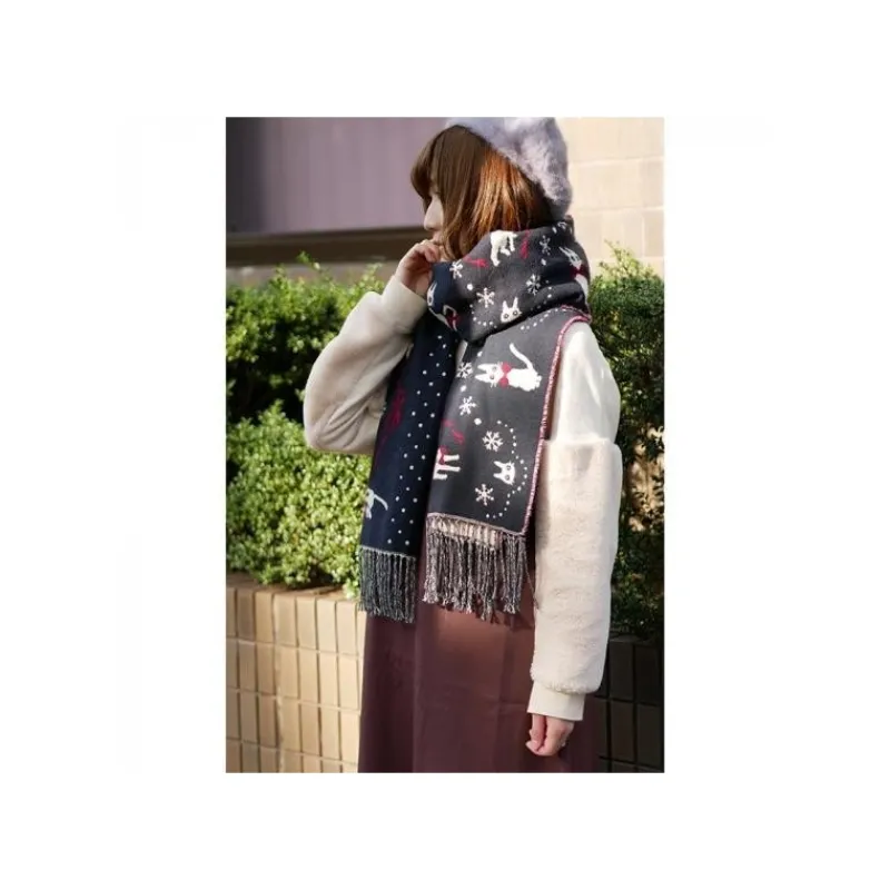 Outfits*Maison Ghibli STOLE WITH BUTTON KIKI SNOWING CITY - KIKI’S DELIVERY SERVICE