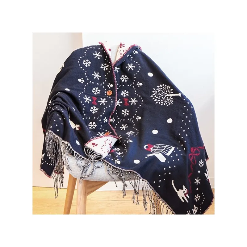 Outfits*Maison Ghibli STOLE WITH BUTTON KIKI SNOWING CITY - KIKI’S DELIVERY SERVICE