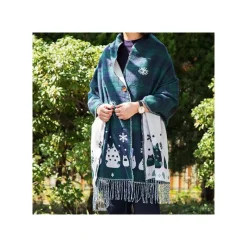 Outfits*Maison Ghibli Stole With Button Totoro Check Pattern - My Neighbor Tororo