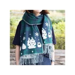 Outfits*Maison Ghibli Stole With Button Totoro Check Pattern - My Neighbor Tororo