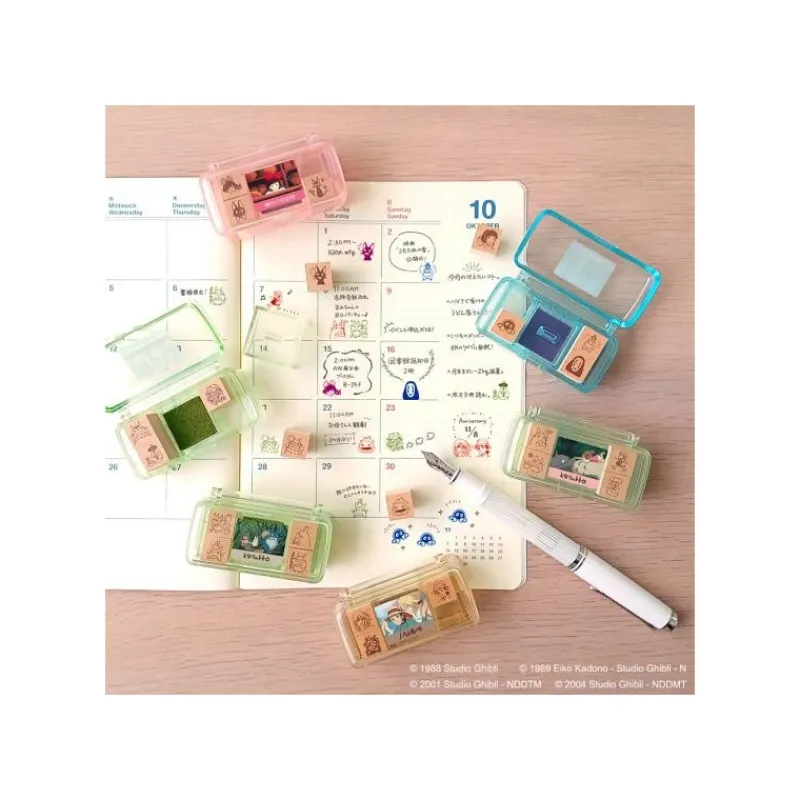 Small Equipment*Maison Ghibli Totoro & Catbus Mini Stamp Set Green - My Neighbor Totoro