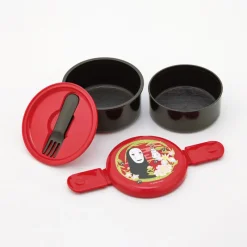 Kitchenware*Maison Ghibli Two Layers Round Shape Lunch Box No Face dark red - Spirited Away