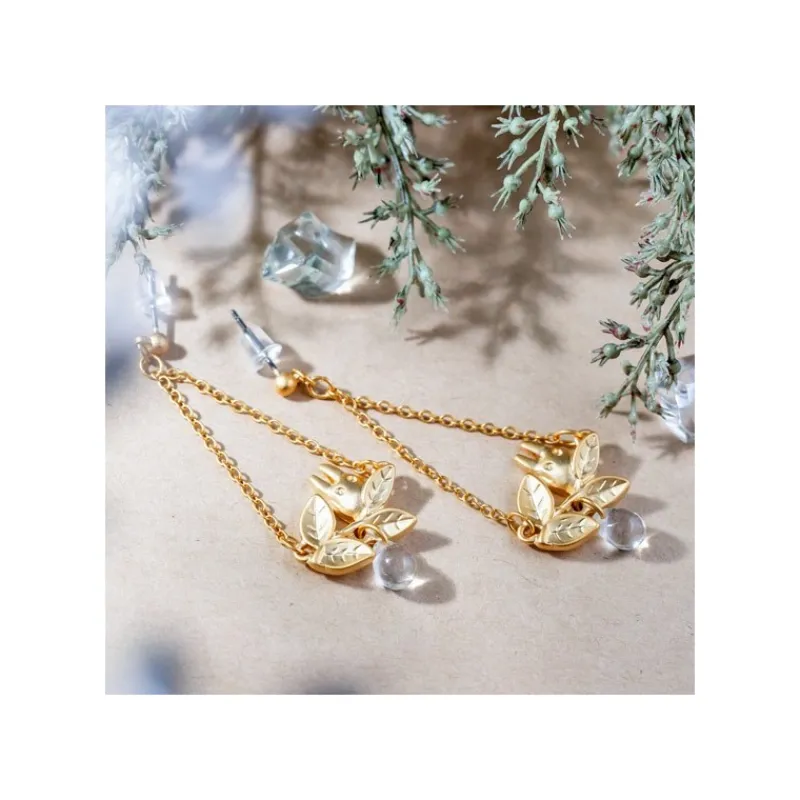 Jewellery*Maison Ghibli White Totoro Earring Hidden In A Leaf - My Neighbor Totoro