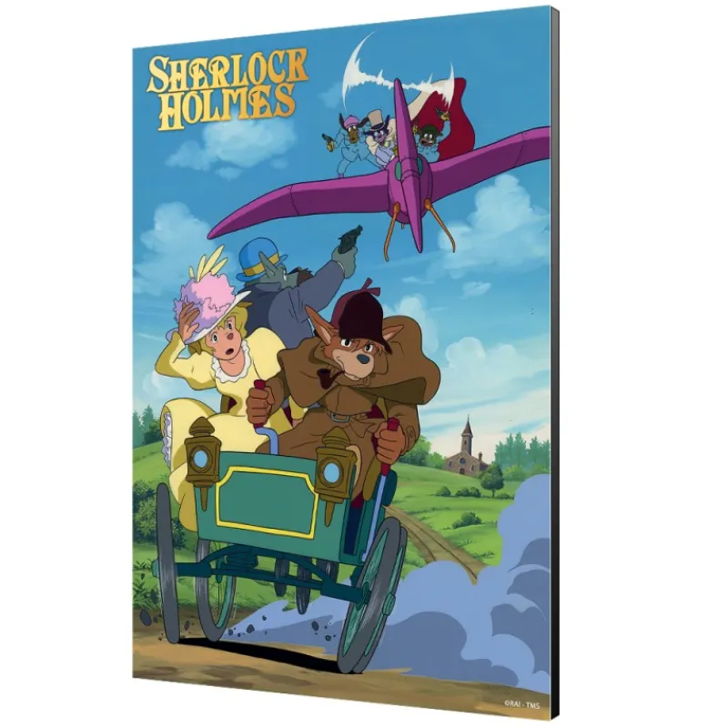 Wall Decoration*Maison Ghibli Wood Panel 01 - Sherlock vs Moriarty - Sherlock Hound