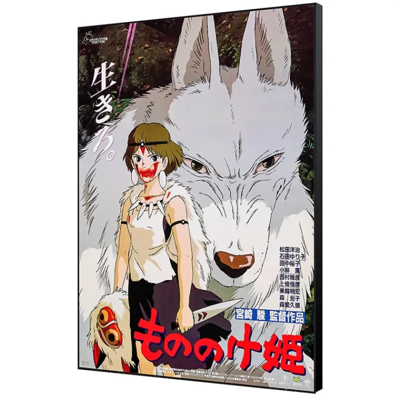 Wall Decoration*Maison Ghibli Wood Panel 35 x 50 Japanese Movie Poster - Princess Mononoke